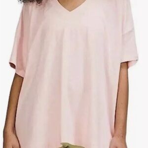 NWT Lululemon SIDE TIE V-NECK TEE | PIMI (Pink Mist) | Pima Cotton |8